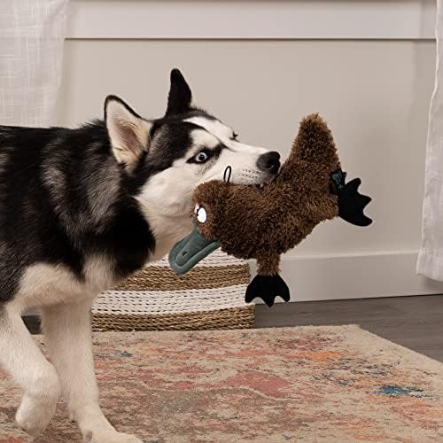 TrustyPup Strong 'N Silent Platypus Silent Squeak Plush Dog Toy, Chew Guard Technology - Brown, Large - Image 2