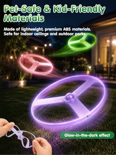 2PCS Outside Toys for Kids & Pets Electric Disc Launcher 6 Flying Spinners - Image 5