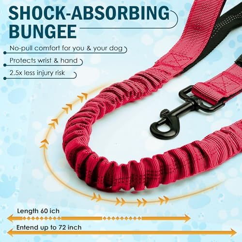 Hands Free Dog Leash with Waist Belt and Bungee for Walking - Image 2