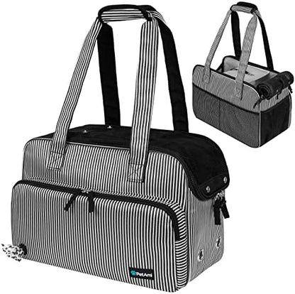 PetAmi Small Dog Purse Carrier, Airline Approved Soft Sided Tote, Stripe by PetAmi