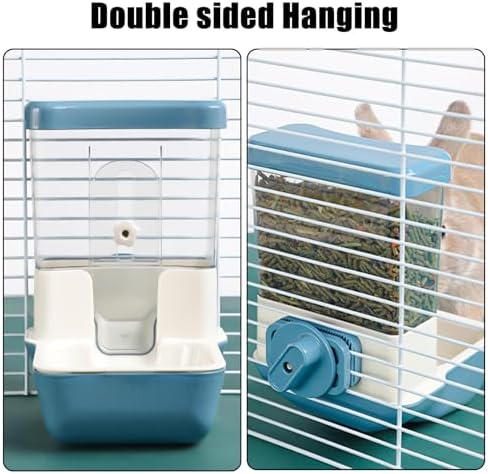 Hanging Automatic Food Dispenser, 27oz Large Capacity Hanging Pet Cage Feeder for Rabbit Bird Chinchilla Hedgehog Guinea Pig Ferret Kitty Puppy (Orange) - Image 4