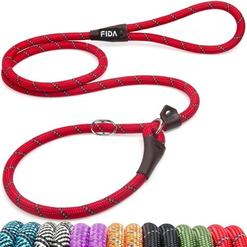 Fida Durable Slip Lead Dog Leash, 6 FT x 1/2" Dog Training Leash, Red by Fida