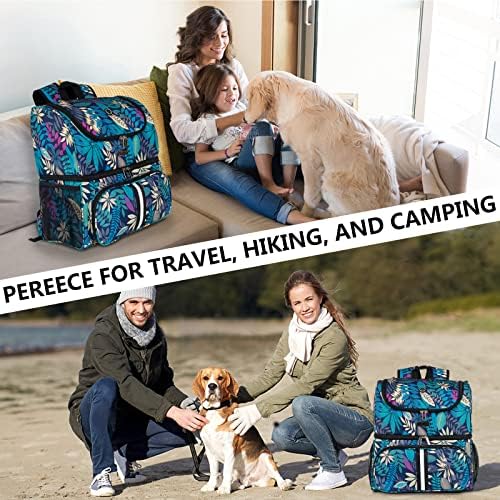 BAGLHER Pet Travel Bag, Double-Layer Pet Supplies Backpack (for All Pet Travel Supplies), Pet Travel Backpack with 2 Silicone Collapsible Bowls and 2 Food Baskets Hawaii - Image 7
