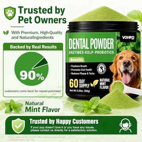 Enzymatic Dog Dental Powder, Mint Dog Teeth Cleaning Plaque Off Powder-150g - Image 7