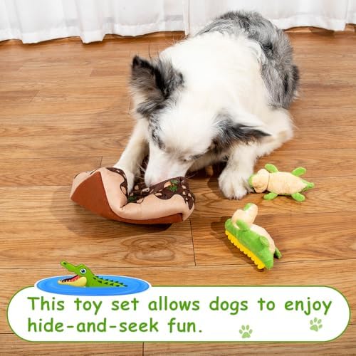 Hollypet Squeaky Hide and Seek Dog Toys for Small and Medium, Crocodile - Image 5