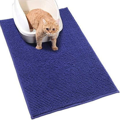 VIVAGLORY Cat Litter Mat Softgrip Litter Trapping Mat, 31"× 20", Navy Blue by VIVAGLORY