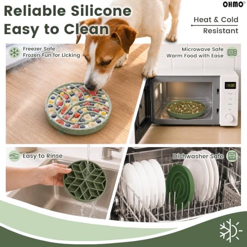 OHMO Slow Feeder Dog Bowl, 5.9" Lick Mat for Dogs, Diamond, Camo Green - Image 6