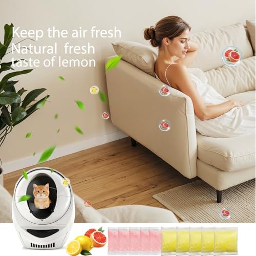 10 Pcs litter box smell eliminator,litter robot 4 accessories，Compatible with Whisker Odor Trap Pod| for Self-Cleaning Litter Box Accessories,(Lemon+grapefruit Scent) - Image 3