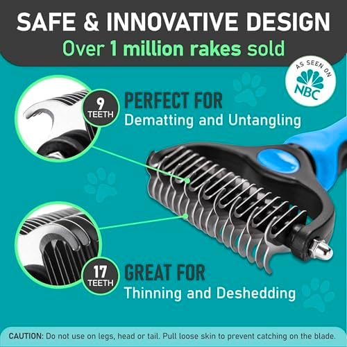 Maxpower Planet Pet Grooming Rake and Mini Pet Hair Remover Tool, Undercoat Rake for Dogs & Hair Remover for Car Carpet, Cat Fur Removal and Double-Sided Deshedding Dematting Tool for Dogs and Cats - Image 3