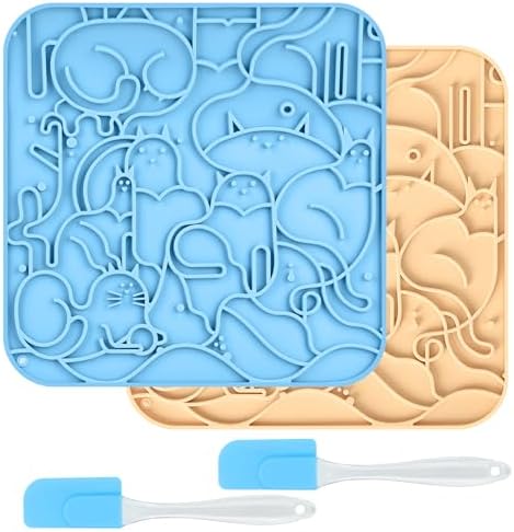 Lick Mat for Dogs,Lick Pads for Cats with Suction Cups- Large&Small Pet by BVQWO