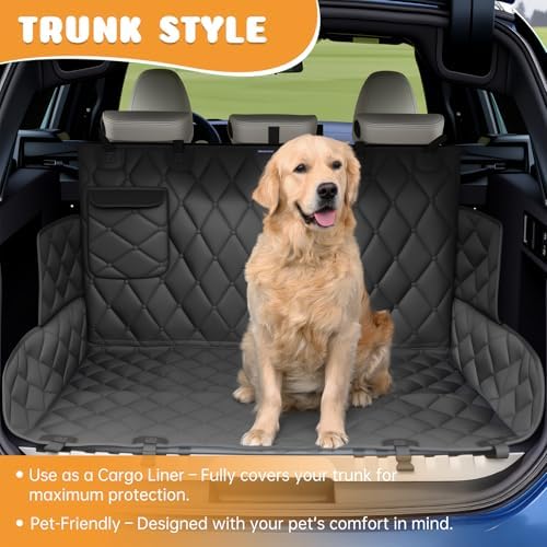 Dog Car Seat Cover for Back Seat 100% Waterproof, Long-Lasting and Soft Nonslip Backseat Dog Cover for Cars, SUVs and Trucks, 600D Oxford Fabric, Black, Standard (54" W x 59" L) - Image 4