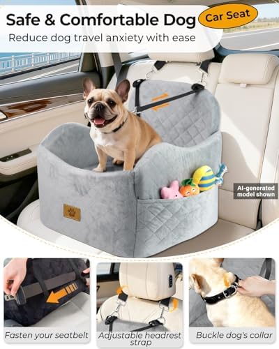 Dog Car Seats for Small Dogs Up to 35 lbs,Machine Washable Dog Booster Seat - Image 4