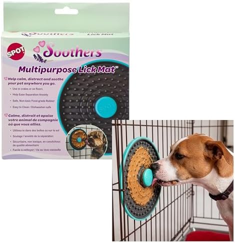 SPOT Soothers Multipurpose Dog Lick Mat - 6in Slow Feeder & Crate Enrichment Toy for Small & Medium Dogs and Puppies, Food-Grade Rubber, Dishwasher Safe, Anxiety & Boredom Relief by SPOT