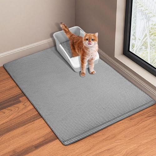 GRELY Cat Litter Mat, 32"x22" Litter Box Trapping Mat for Indoor Cat - Image 2