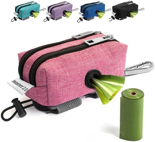 Dog Poop Bag Holder for Leashes and Treat Holder with 2 Waterproof Pouches by Leashrr20