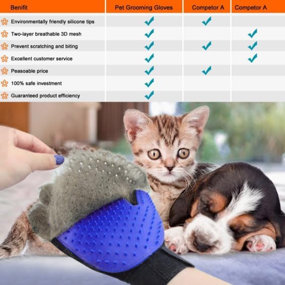 Dog Gloves Right + Left Hands for Pet Hair Removal - Image 5
