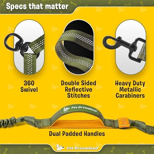 Pet Dreamland Exquisite Double Dog Leash Coupler with Tangle-Free Swivel. Premium & Versatile Attachment for Walking Two Dogs. You Will Absolutely Love This Amazing Dual Dog Coupler (Khaki & Orange) - Image 5