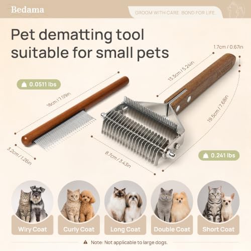 2 in 1 Cat Brush for Dematting & Deshedding, Undercoat Rake - Image 4