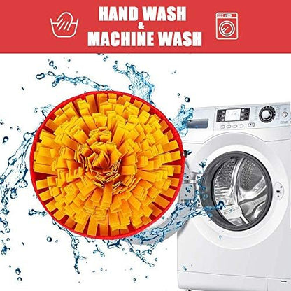 AWOOF Pet Snuffle Mat for Dogs, Interactive Feed Game for Boredom, Encourages Natural Foraging Skills for Cats Dogs Bowl Travel Use, Dog Treat Dispenser Indoor Outdoor Stress Relief (Yellow) - Image 7