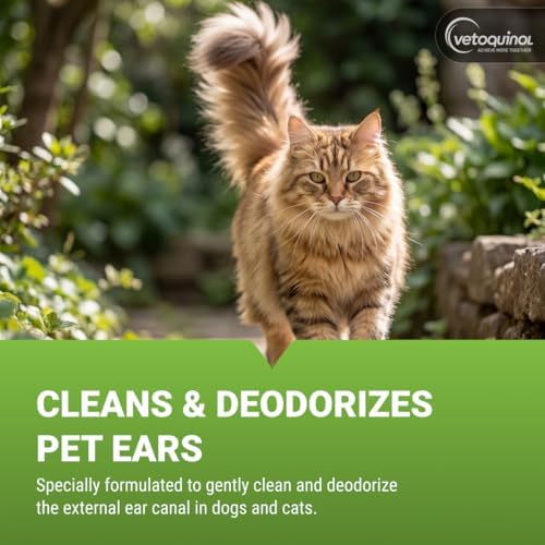 Vetoquinol Ear Cleansing Solution - Gentle Cleaner to Remove Dirt & Debris - Easy-to-Use Drops for Cats & Dogs - Support Clean and Fresh-Smelling Ears - Ideal for Routine Pet Hygiene - 4 Ounces - Image 2