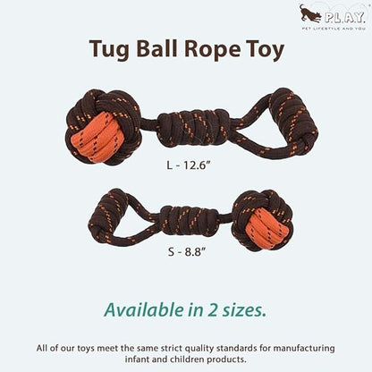 P.L.A.Y. Cute Outdoor Dog Toys - Scout & About Tug Ball Rope Toy, Great for Puppies & Small, Medium, Large Dogs - Machine Washable, Ultra-Durable, Good for Agility Training, Tugging, Fetch (Large)