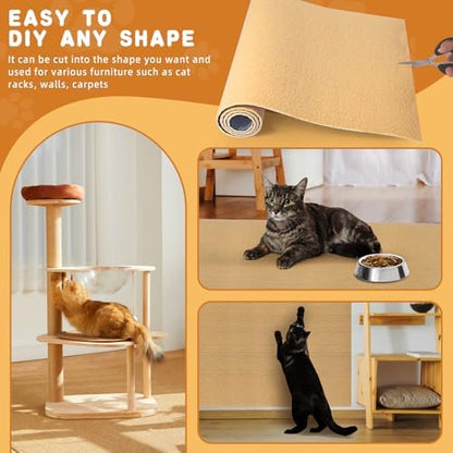 2Pack Cat Scratch Furniture Protector, Self-Adhesive, Khaki - Image 3