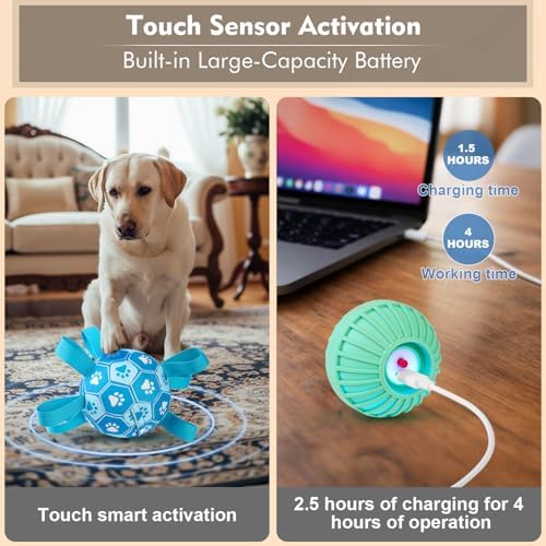 Interactive Dog Toys Dog Soccer Ball to Keep Them Busy(Blue) - Image 3