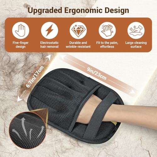 Pet Hair Removal Glove Set, 3PCS Reusable Cleaning Tools - Image 3