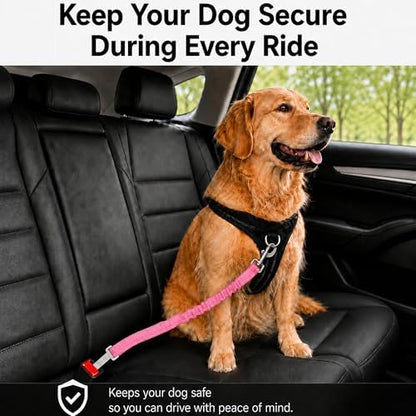 Dog Seat Belt 2Pcs, Retractable Pet Car Harness, Adjustable Dog Seat Belts - Image 2