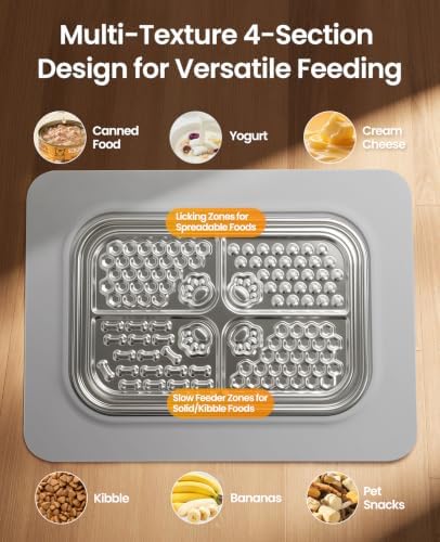 ROJECO Pets Lick Mats,Slow Feeder Licking Pad with Spatula,4-Section - Image 4