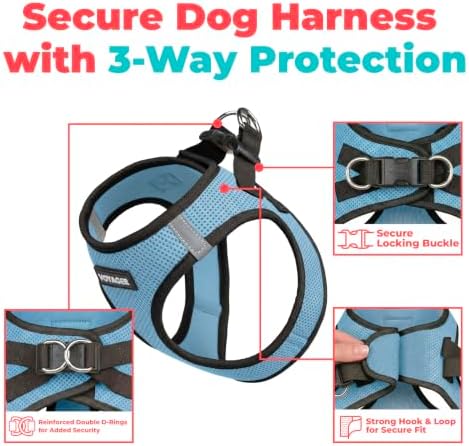 Voyager Step-in Air Dog Vest Harness - Baby Blue/Black Trim, X-Small - Image 2