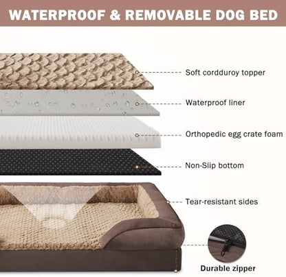 INVENHO Orthopedic Dog Beds Large Sized, XL Egg-Crate Foam Dog Couch with Washable Removable Cover, Waterproof Lining and Nonskid Bottom - Image 4
