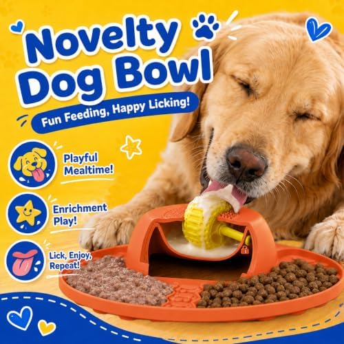Slow Feeder Dog Bowls, Lick Mat & Interactive Rolling Ball, Dishwasher Safe - Image 2