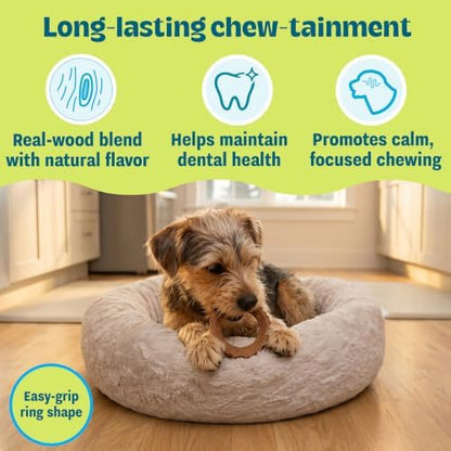 Dogwood Ring Dog Chew Toy, Durable Real-Wood Blend, Natural Flavor & Texture, Keeps Dogs Busy, Moderate Chewers, USA Made Materials, Small Breeds up to 35 lbs, 4.1" - Image 3