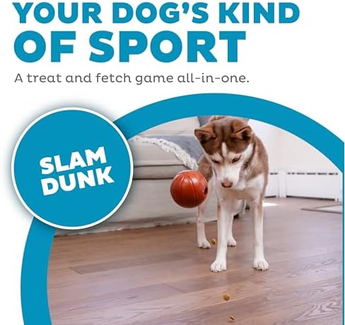 Outward Hound by Planet Dog Basketball, Durable Treat-Dispensing Dog Ball, Interactive Fetch Toy, Orbee-Tuff, Mint Scented, BPA-Free, for Indoor & Outdoor Play, Brown - Image 3