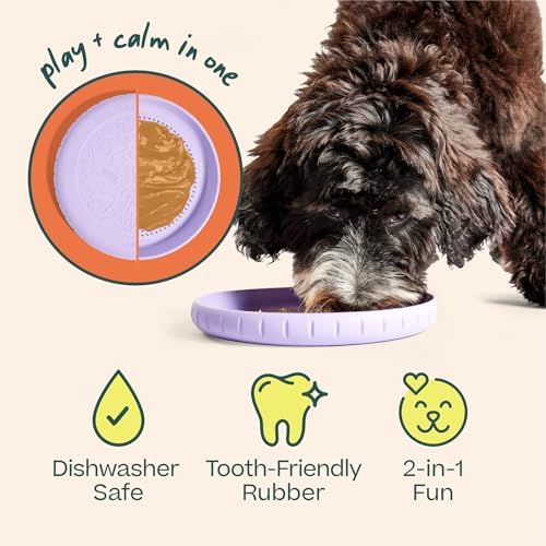 WOOF Fly n' Feed Flying Disc & Lick Mat Dog Toy - Lavender - Image 6