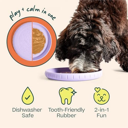 WOOF Fly n' Feed Flying Disc & Lick Mat Dog Toy - Lavender - Image 6
