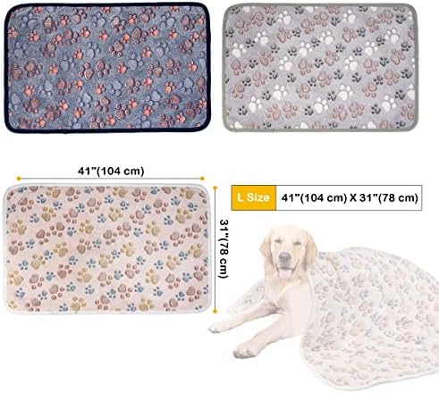 Dono 1 Pack 3 Dog Blankets, Soft Fluffy Fleece Pet Blanket Warm Sleep Mat Paw Print Design Puppy Kitten Throw Blankets Doggy Blanket for Dogs - Image 4