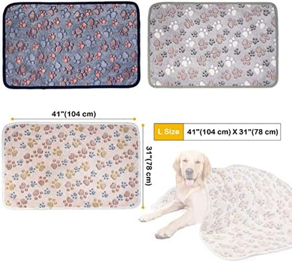 Dono 1 Pack 3 Dog Blankets, Soft Fluffy Fleece Pet Blanket Warm Sleep Mat Paw Print Design Puppy Kitten Throw Blankets Doggy Blanket for Dogs - Image 4