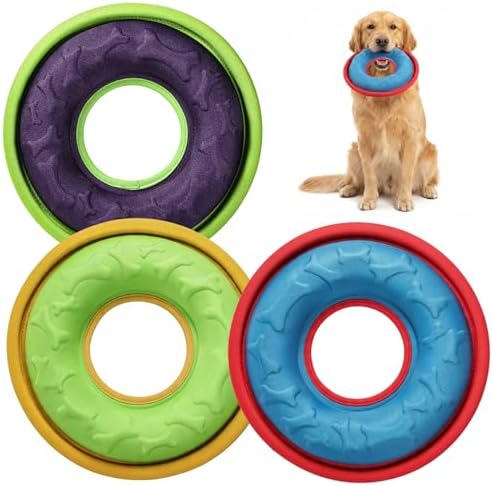 3 Pcs Flying Disc Dog Fetch Toys 9.05" Interactive Flyer and Tug Toys by Unknown