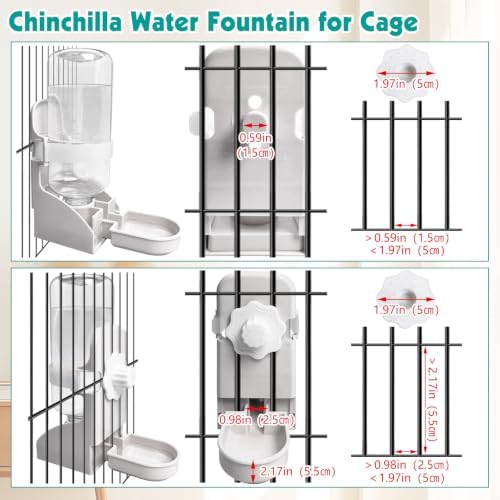 kathson 2PCS Rabbit Water Bottle, 17oz Hanging Water Fountain Automatic Dispenser No Leak WaterFeeder for Bunny Chinchilla Guinea Pig Hedgehog Ferret - Image 7