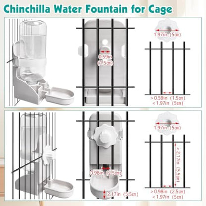 kathson 2PCS Rabbit Water Bottle, 17oz Hanging Water Fountain Automatic Dispenser No Leak WaterFeeder for Bunny Chinchilla Guinea Pig Hedgehog Ferret - Image 7