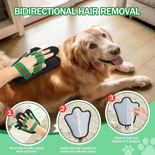 BONTHEE Pet Hair Removal Gloves for Cats & Dogs | True-to-Hand Fit & Reusable Electrostatic Glove | Magic Hair Remover for Couch, Car Seat, Clothing, Carpet, Bedding - Image 3