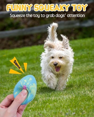 SCHITEC Dog Squeaky Toy Balls, Interactive Squeak Puppy Balls for Fetch Play, Latex Rubber Pet Toy for Puppies Mini Breed Small Dogs - Image 2