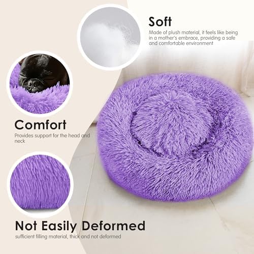 Extra Large Dog Beds, 36in Human Dog Anxiety Relief Comfort Bed (Purple) - Image 4