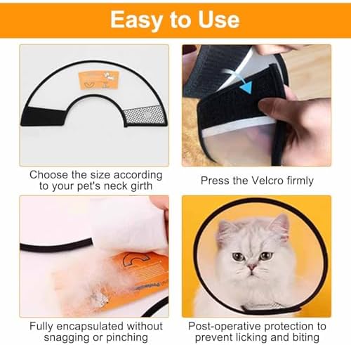 VOVIGGOL 2 Pack Cat Cones to Stop Licking, Cat E Collar Pet Cone for Cats After Surgery, Pet Elizabethan Collar Dog Head Cone Recovery Cone for Most Cats & Small Dogs (Size M, 5#) - Image 6