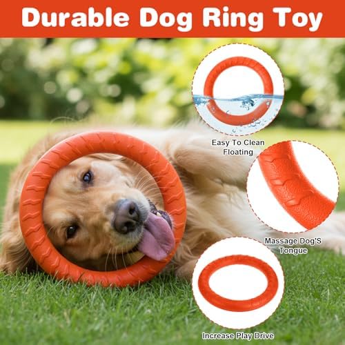 6 Pack Dog Toy Dog Training Ring for Outdoor Aggressive Durable Pet Chewers Fetch Toys Disc Floating Puppy Ring for Large Medium Puppy Training and Teeth Cleaning (7.17 Inch) - Image 3