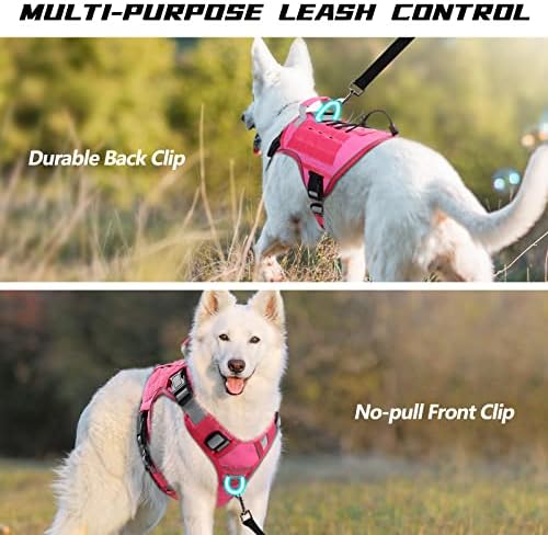 WINGOIN Pink Tactical Dog Harness for Large Dogs,No Pull Dog Harness - Image 3