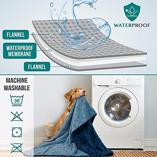 PetAmi Waterproof Dog Blanket, Leakproof Puppy Blanket, 29x40 Navy Blue - Image 4