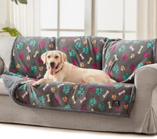 Luciphia Waterproof Dog Blanket Reversible Sherpa Fleece for Large Dogs Cat by luciphia